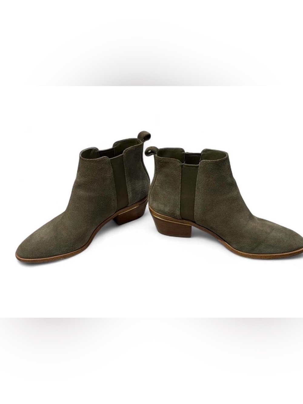 Michael Kors Women's Olive Suede Ankle Booties - Stylish Low Heel Chelsea